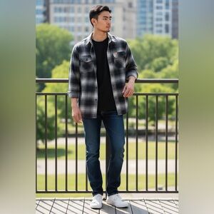 Matix Men's Sherpa Lined Buffalo Check Flannel Shacket